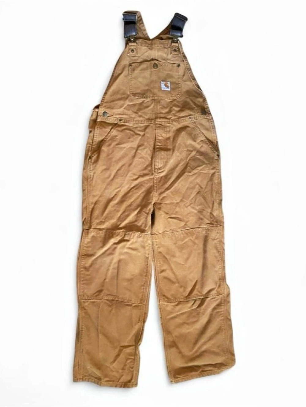Carhartt Boys Washed Duck Bib Overalls Brown Size 14